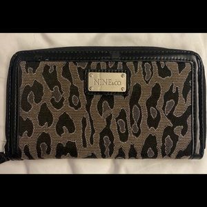 Nine & co black leopard print wallet